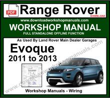 Range Rover Evoque Workshop Service Repair Manual Download
